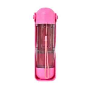 2-in-1 Portable Pet Water and Food Bottle - Leak-Proof Design with Water Lock and Easy Dispenser,300ml Water 200ml food feeder Blue Colour