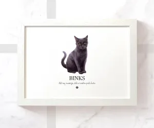 Black Cat Personalised Name Print