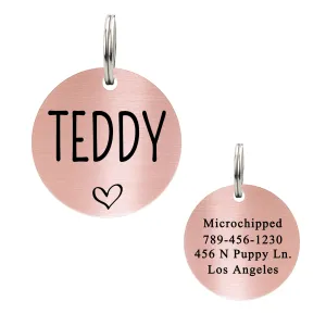 Brushed Round Shape Dog Tag