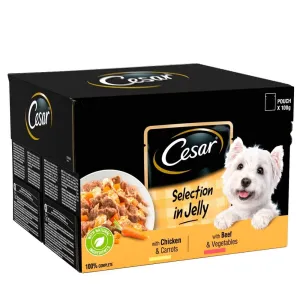 Cesar Deliciously Fresh Dog Food Selection in Jelly (12x100g Pouches)