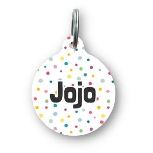 Colorful Dots Circle Pet Tag