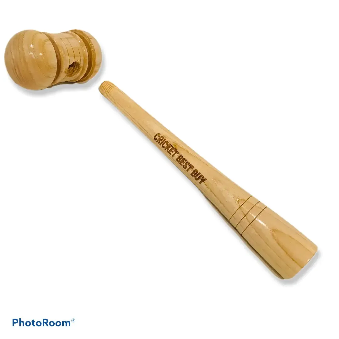Cricket Bat Mallet and Grip Cone Combo by CBB Knock in Bat Apply Grip
