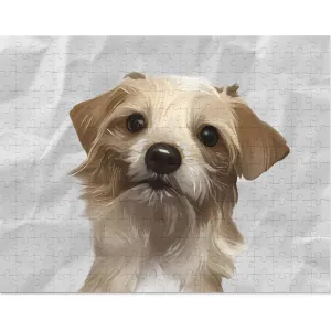 Custom Dog Portrait Jigsaw Puzzle (120, 252, 500 Piece) | Crumpled Paper