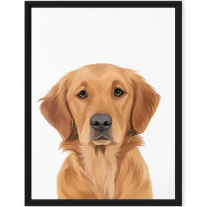 Custom Modern Dog Portrait | Classic White