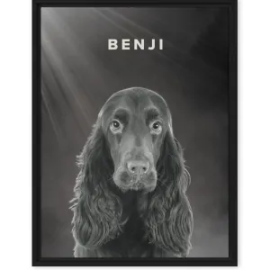 Custom Noir Modern Dog Portrait | Cloudy