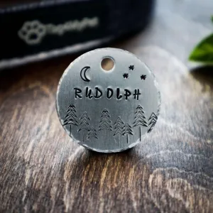Handstamped Custom Made Dog Tags - Rudolph