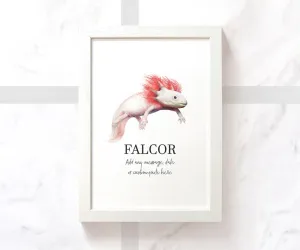 Leucistic Axolotl Personalised Print