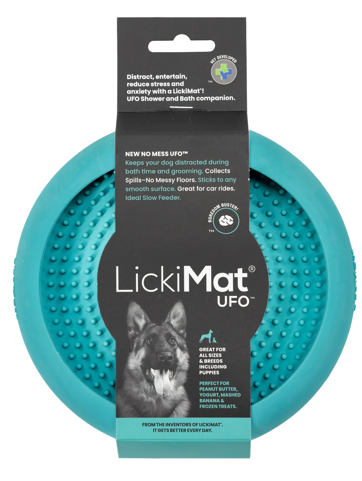 LickiMat UFO Slow Feeder Dog Bowl Turquoise