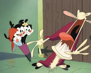 Pinky And The Brain Original Production Cel: Yakko, Wakko, Dot, and Wally Llama