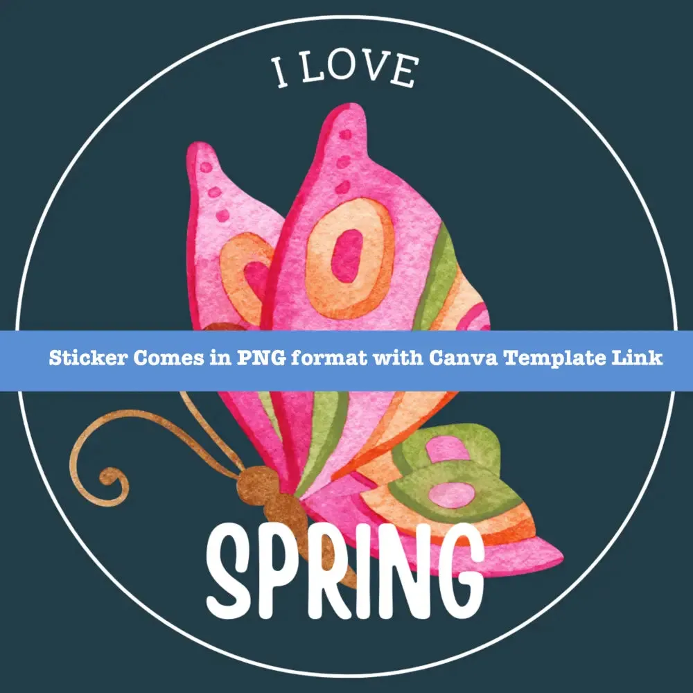 Spring Printable Sticker PLR - Seasons Canva Sticker Template