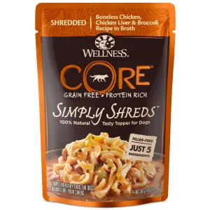 Wellness CORE Simply Shreds Shredded Chicken, Chicken Liver and Broccoli Wet Dog Food 79g x 12^^^